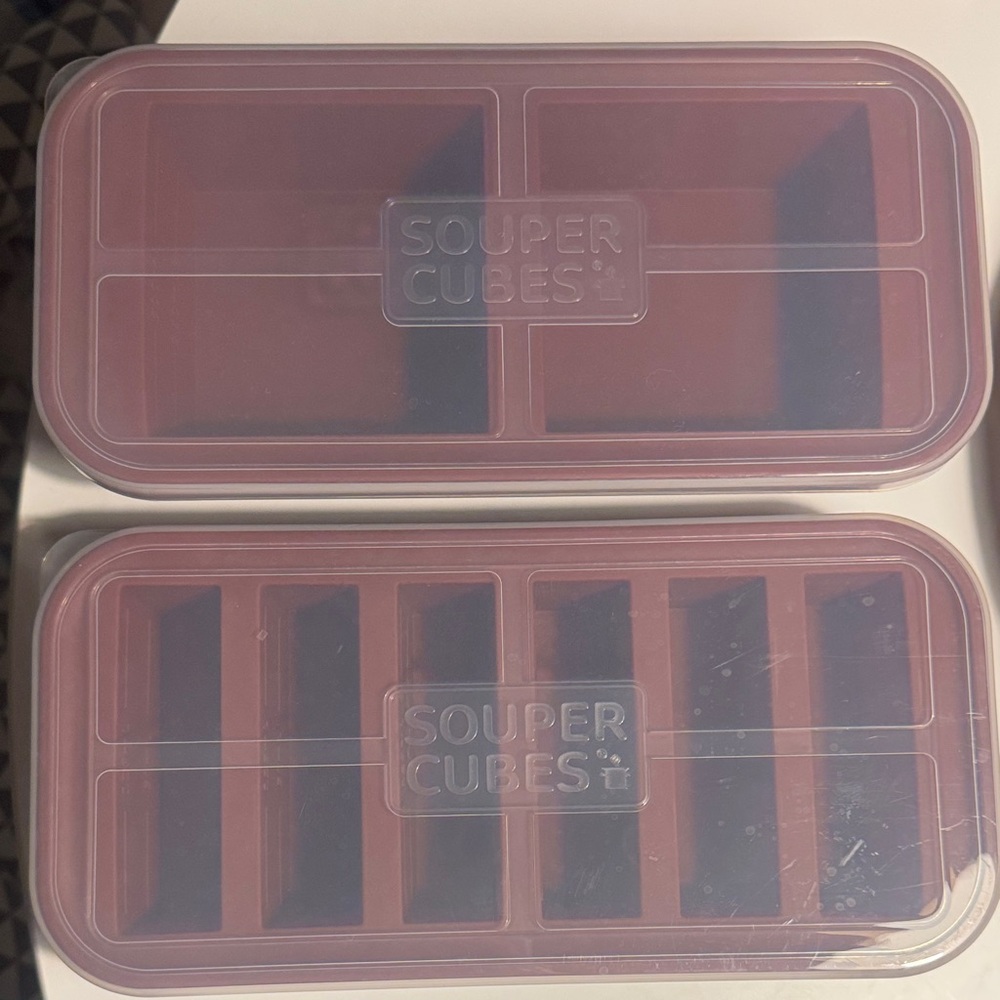 Souper cubes-Meal Prep Freezer Tray - Burgundy Red (Set of 2)